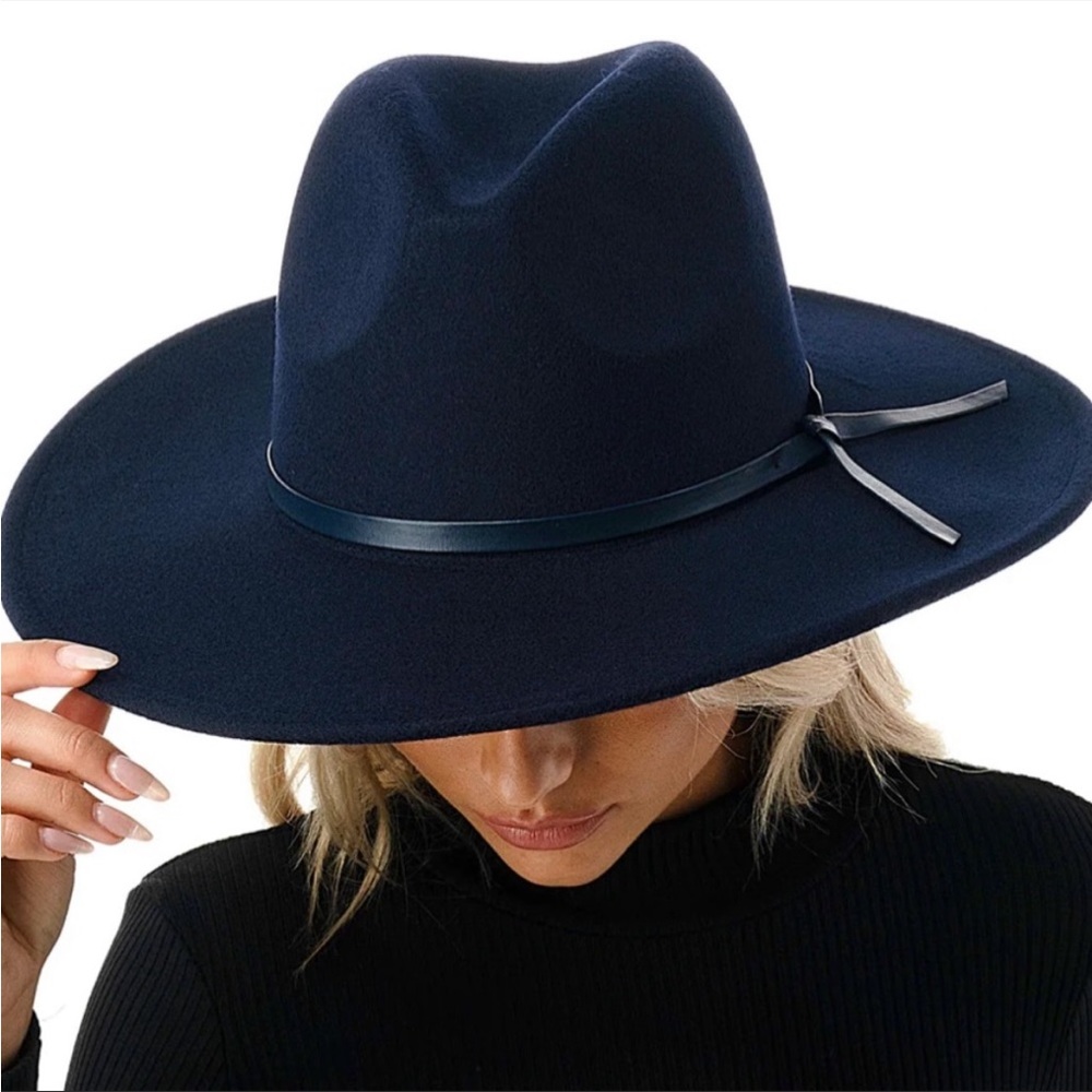 Fedora wide brim hat